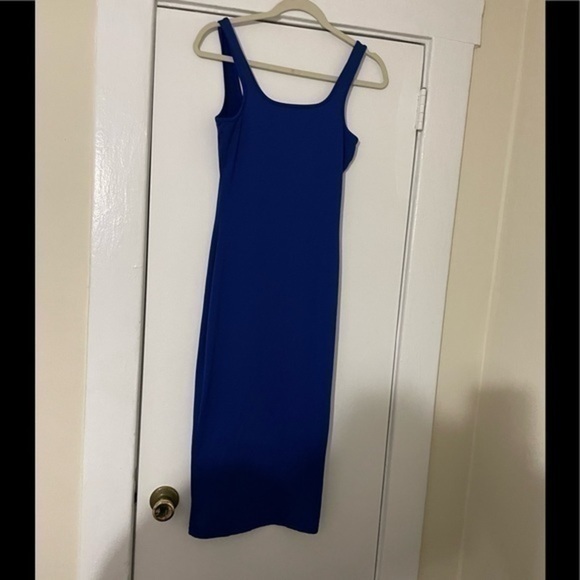 Blue‎ bodycon tight maxi dress size Small - Picture 3 of 10